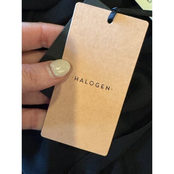 Halogen Shirt Women 3X Black Chiffon Cross Front Long Sleeve Blouse‎ NWT Gothic - Picture 10 of 11